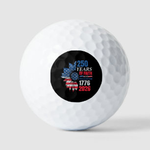 4th of July American Flag Vintage 250 Years 1776 2 Golf Balls