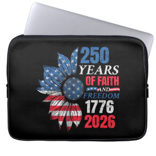 4th of July American Flag Vintage 250 Years 1776 2 Laptop Sleeve