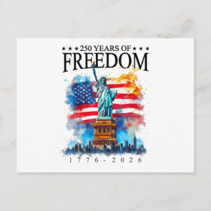 4th of July American Flag Vintage 250 Years 1776 2 Postcard