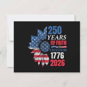 4th of July American Flag Vintage 250 Years 1776 2 Thank You Card