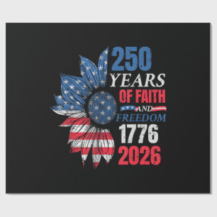 4th of July American Flag Vintage 250 Years 1776 2 Wrapping Paper