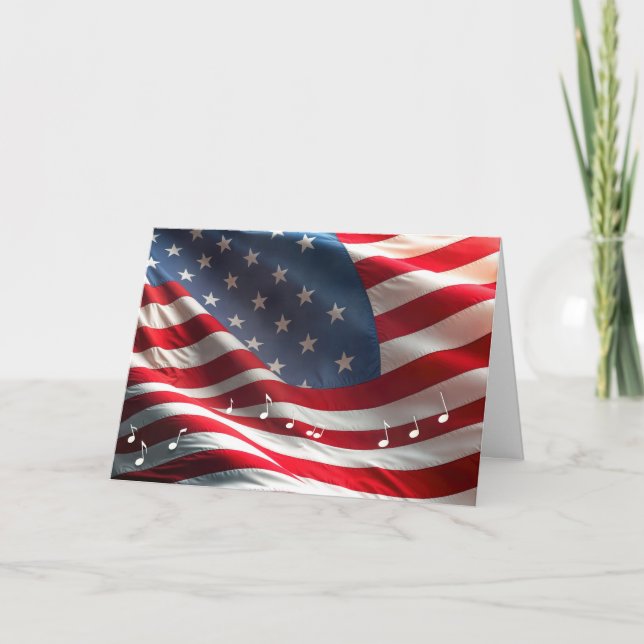 4th of July American Flag With Musical Notes (Front)