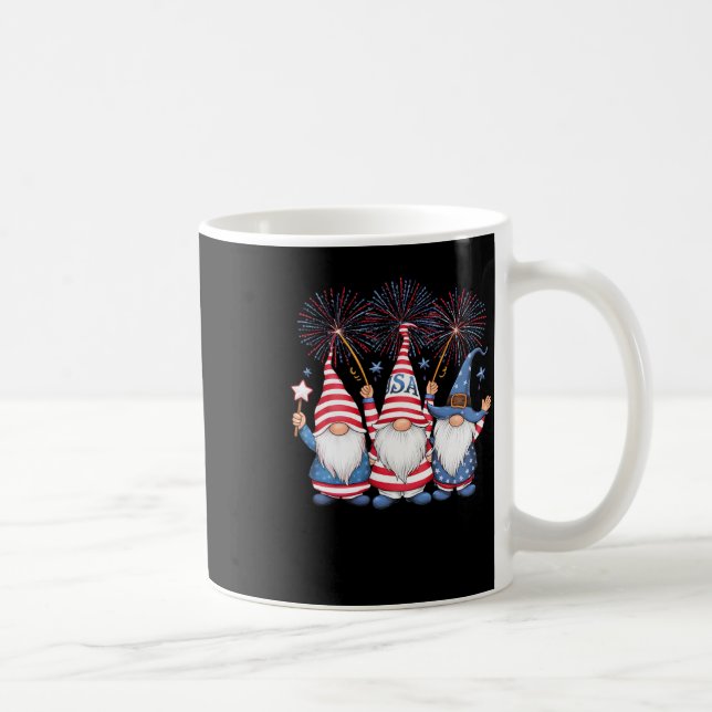 4th Of July American Gnomes Celebrating Independen Coffee Mug (Right)