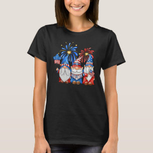 4th Of July American Gnomes Celebrating Independen T-Shirt