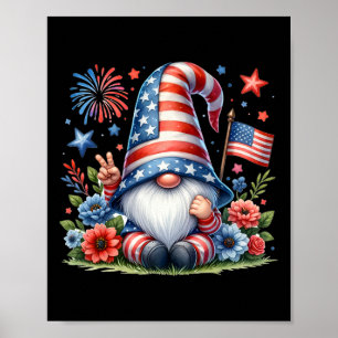 4th Of July American Patriotic Gnome Usa Independe Poster