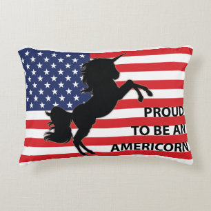 4th of July American Patriotic Unicorn USA Flag Decorative Cushion