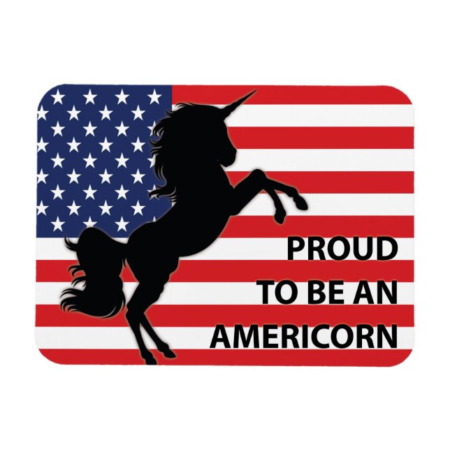 4th of July American Patriotic Unicorn USA Flag Magnet (Horizontal)