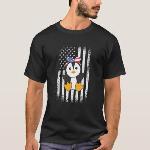4th Of July American Penguin For Kids Cute Usa Pen T-Shirt