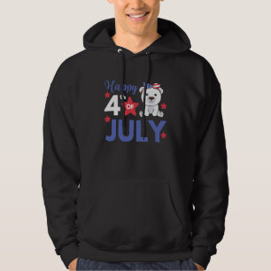 4th Of July American Polar Bear For Kids Cute Usa  Hoodie