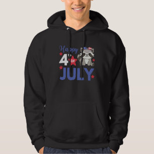 4th Of July American Raccoon For Kids Cute Usa Rac Hoodie