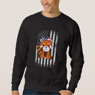 4th Of July American Red Panda For Kids Cute Usa R Sweatshirt