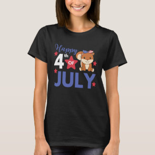 4th Of July American Squirrel For Kids Cute Usa Sq T-Shirt