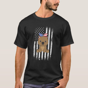 4th Of July American Wombat For Kids Cute Usa Womb T-Shirt