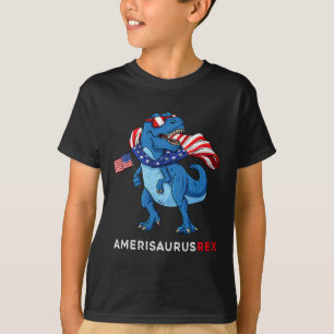 4th Of July Amerisaurus T Rex Dinosaur Boys Kids T T-Shirt