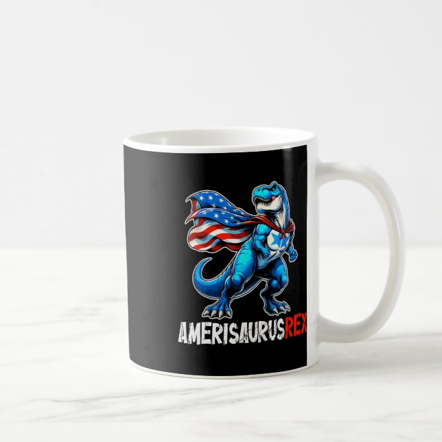 4th Of July Amerisaurus T Rex Funny  Coffee Mug (Right)