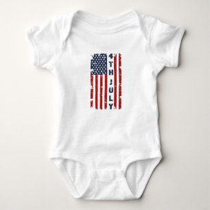 4TH of July and Torn US Flag Baby Bodysuit