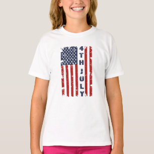 4TH of July and Torn US Flag T-Shirt