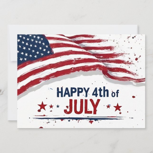 4th of July - Artistic US Flag Paint Splatter (Front)