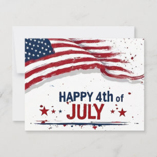 4th of July - Artistic US Flag Paint Splatter