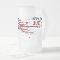 4th of July - Artistic US Flag Paint Splatter