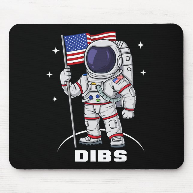 4th Of July Astronaut USA American Flag Fun Patrio Mouse Mat (Front)