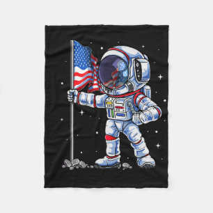4th Of July Astronaut Usa American Flag Funny Patr Fleece Blanket