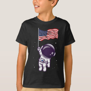 4th Of July Astronaut Usa American Flag Funny Patr T-Shirt