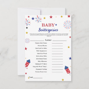 4th of july  baby scattergories baby shower game