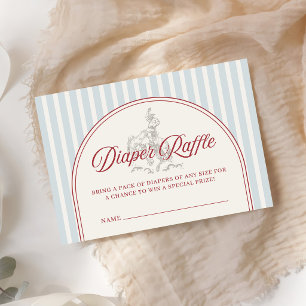 4th of July Baby Shower Diaper Raffle Enclosure Card