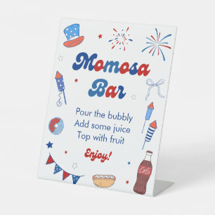 4th of July Baby Shower Momosa Bar Pedestal Sign