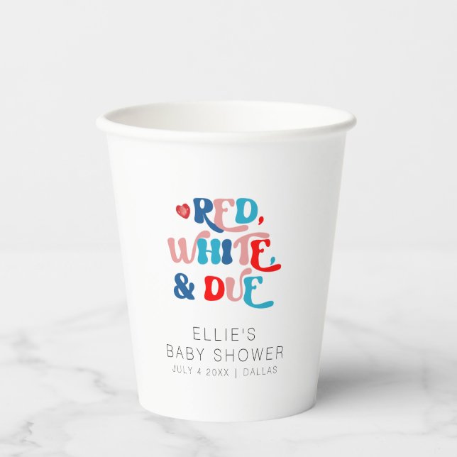 4th of July Baby Shower Paper Cups (Front)