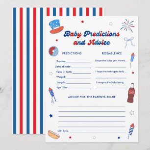 4th of July Baby Shower Predictions & Advice Game Invitation