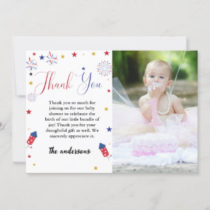 4th of july Baby Shower Thank You card