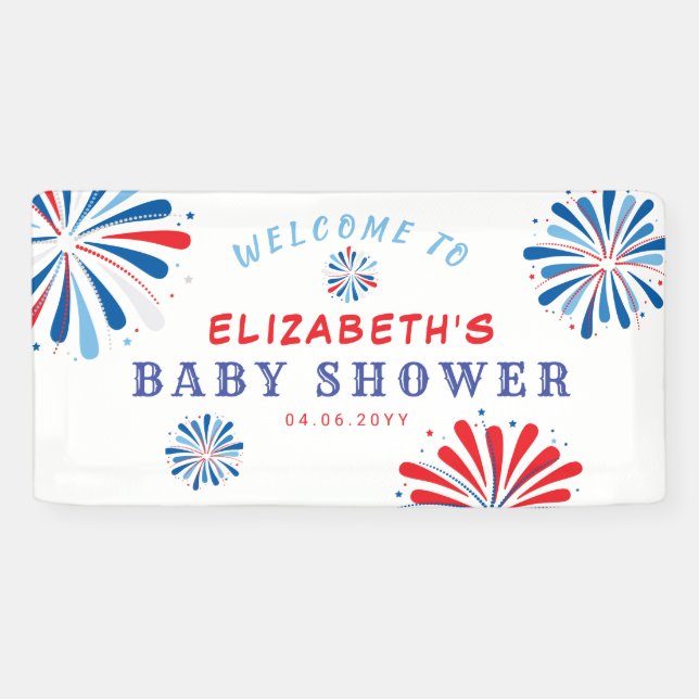 4th of July Baby Shower Welcome Banner (Horizontal)