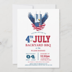 4th of July Backyard BBQ I Two Towers Theme Invitation