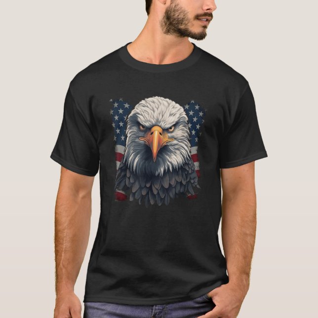 4th of July bald Eagle Patriotic American T-Shirt (Front)