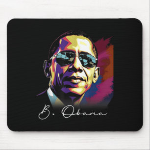 4th Of July Barack Obama President Portrait Patrio Mouse Mat