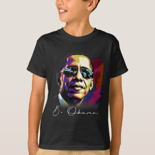 4th Of July Barack Obama President Portrait Patrio T-Shirt