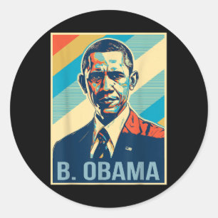 4th Of July Barack Obama President Retro Patriotic Classic Round Sticker