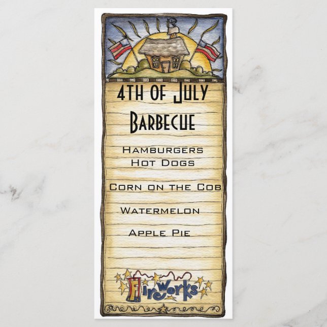 4th of July barbecue menu (Front)