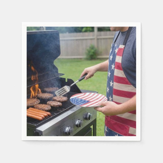 4th of July Barbecue Party  Napkin (Front)