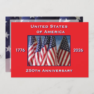 4th of July Barbeque, USA 250th Anniversary, Flags Invitation