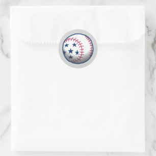 4th of July Baseball Classic Round Sticker