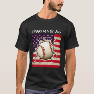 4Th Of July Baseball Fourth Family Usa Flag T-Shirt
