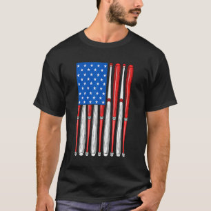 4th Of July Baseball Softball Flag American Flag T-Shirt