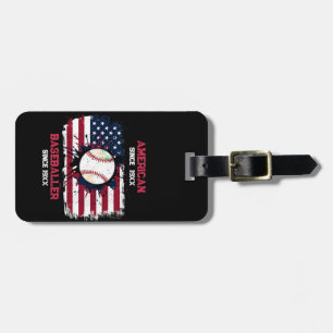 4th of July Baseball USA Independence Day Gift Luggage Tag