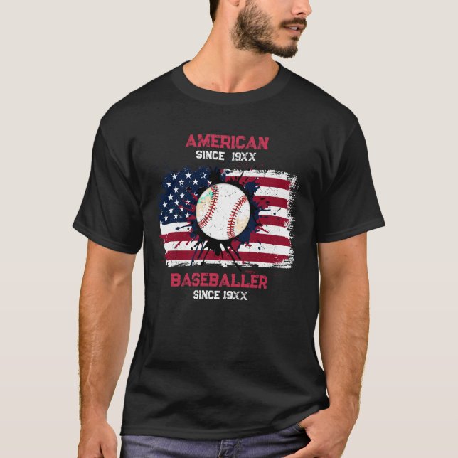 4th of July Baseball USA Independence Day Gift T-Shirt (Front)