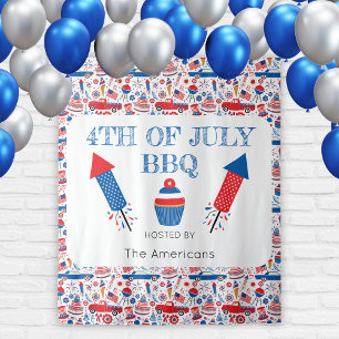 4th of July BBQ American Tapestry Backdrop