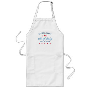 4th of July BBQ and Brew Custom Family Reunion Long Apron