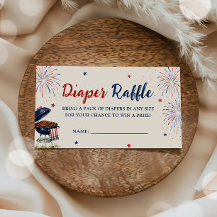 4th of July BBQ Baby Shower Diaper Raffle Enclosure Card